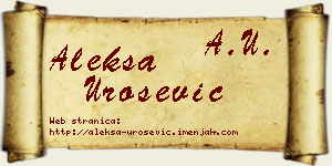 Aleksa Urošević vizit kartica